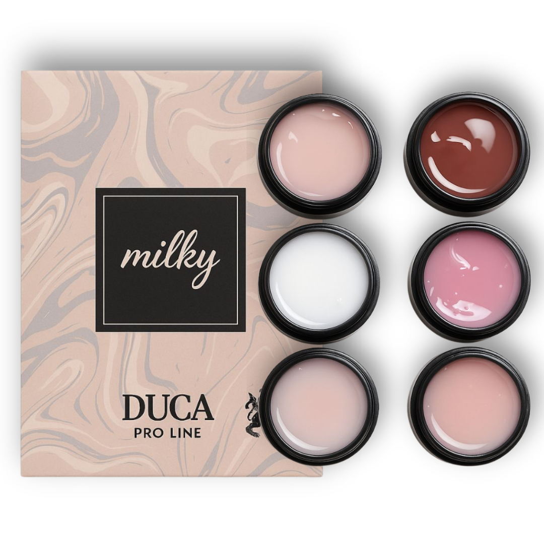 DUCA NAILS PRO LINE KIT MILKY 6PZ ACRYGEL 15GR