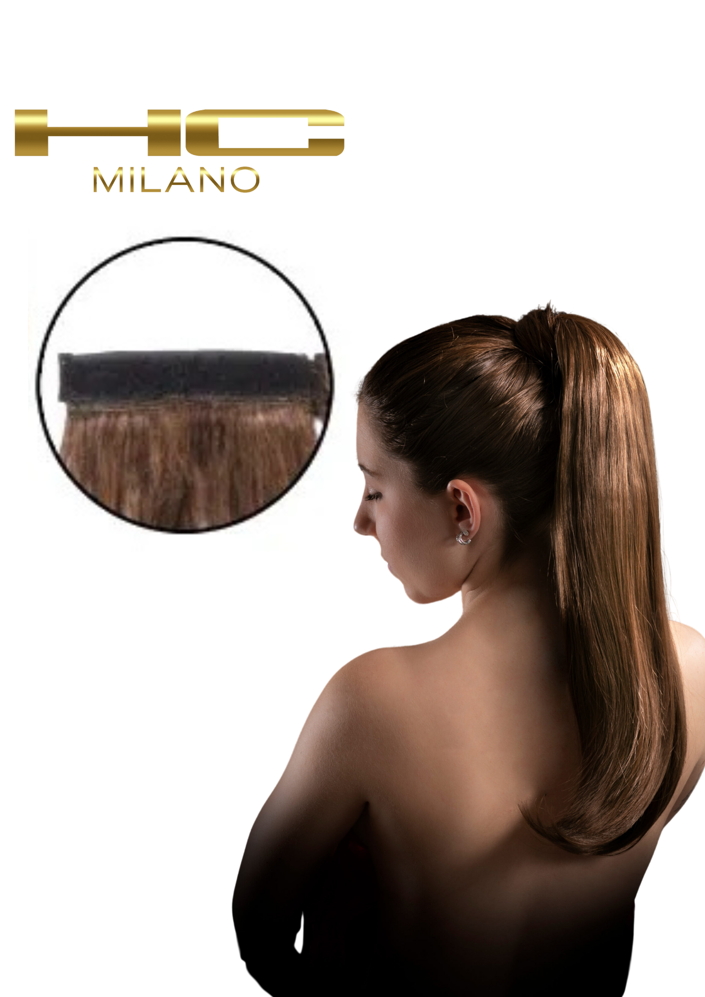 HC MILANO CODA LISCIA ALISSA CON VELCRO 60CM