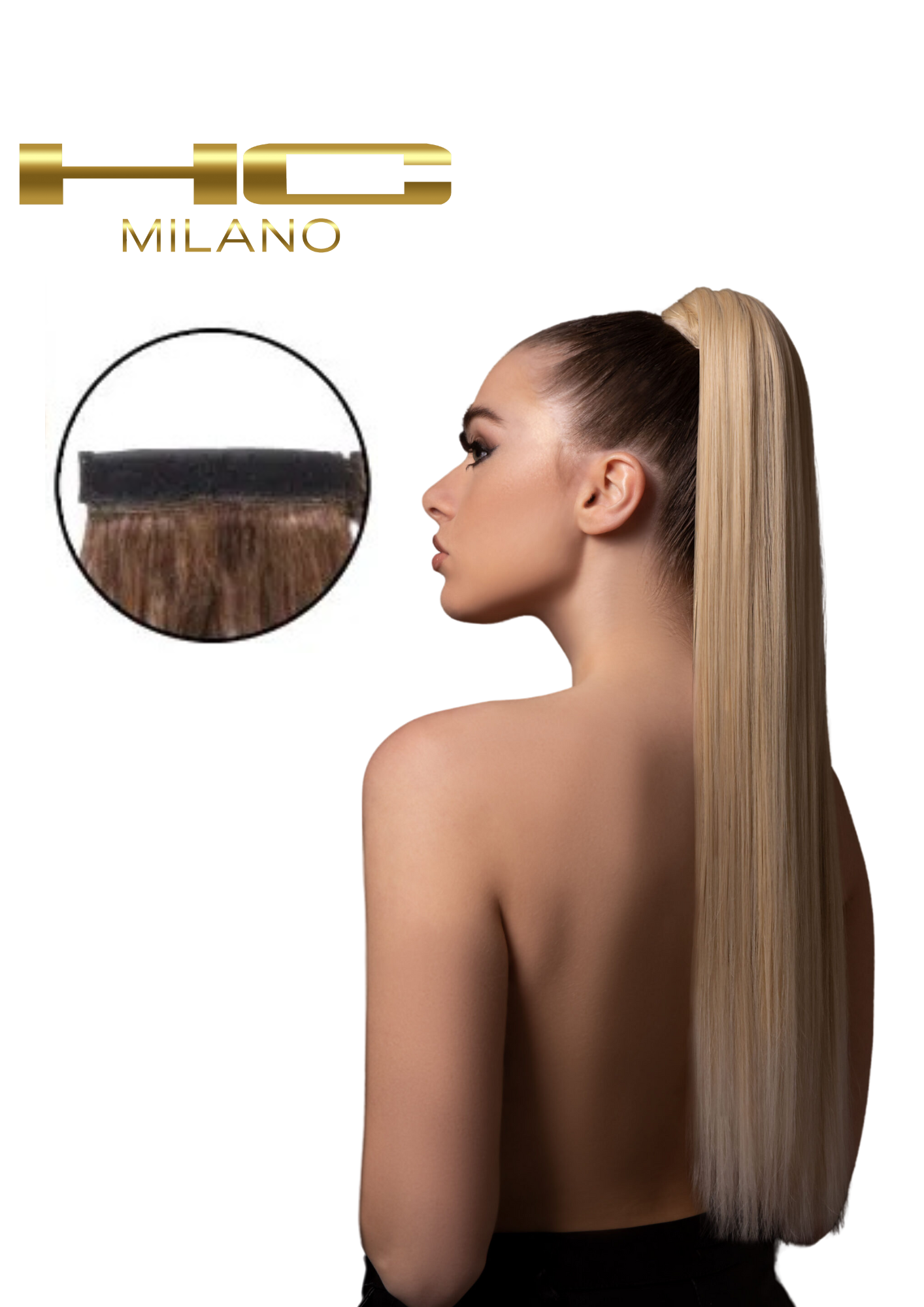 HC MILANO CODA LISCIA EMILIA CON VELCRO 70CM