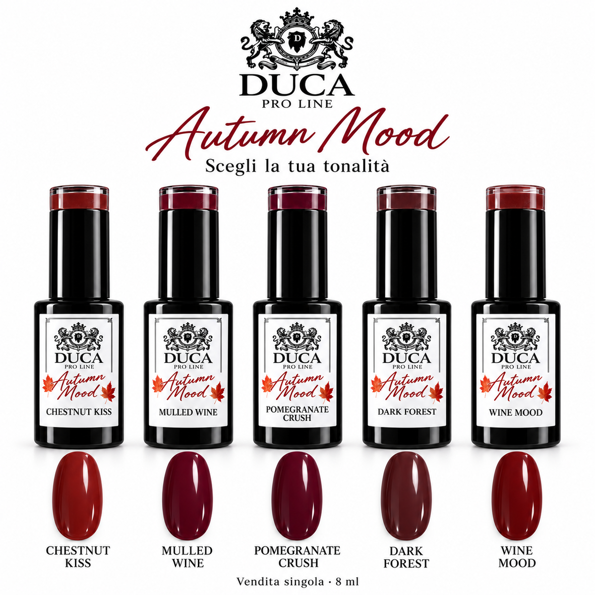 DUCA Autumn Mood – Smalto Semipermanente 8 ml | 5 Tonalità Autunnali