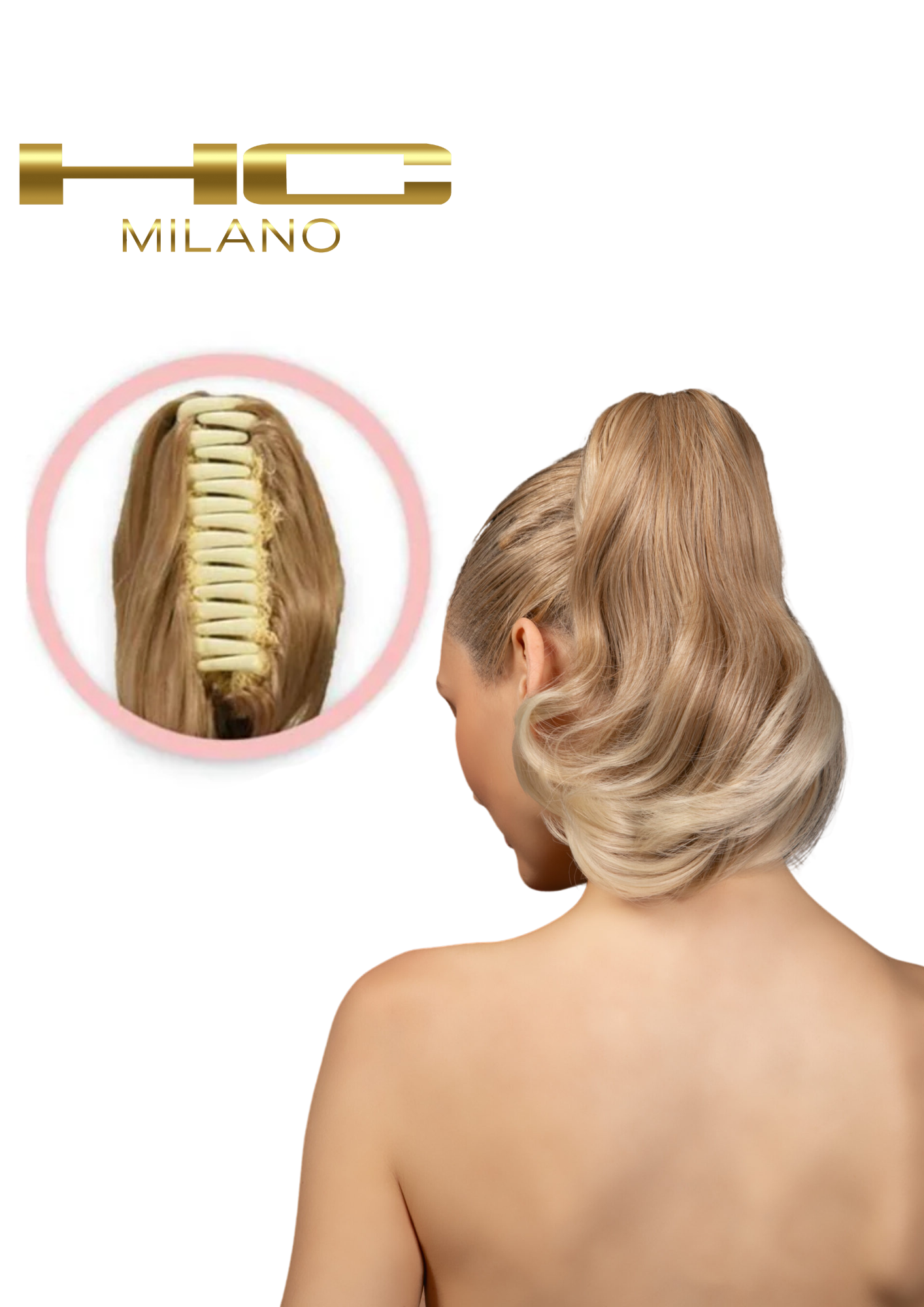 HC MILANO CODA LISCIA ILARIA CON PINZA 30 CM