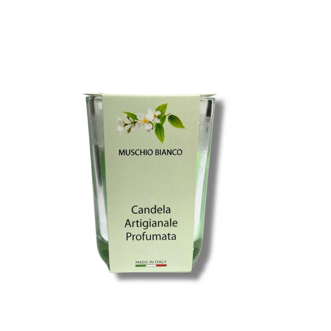 CAMOMILLA CANDELA ARTIGIANALE MUSCHIO BIANCO 65GR