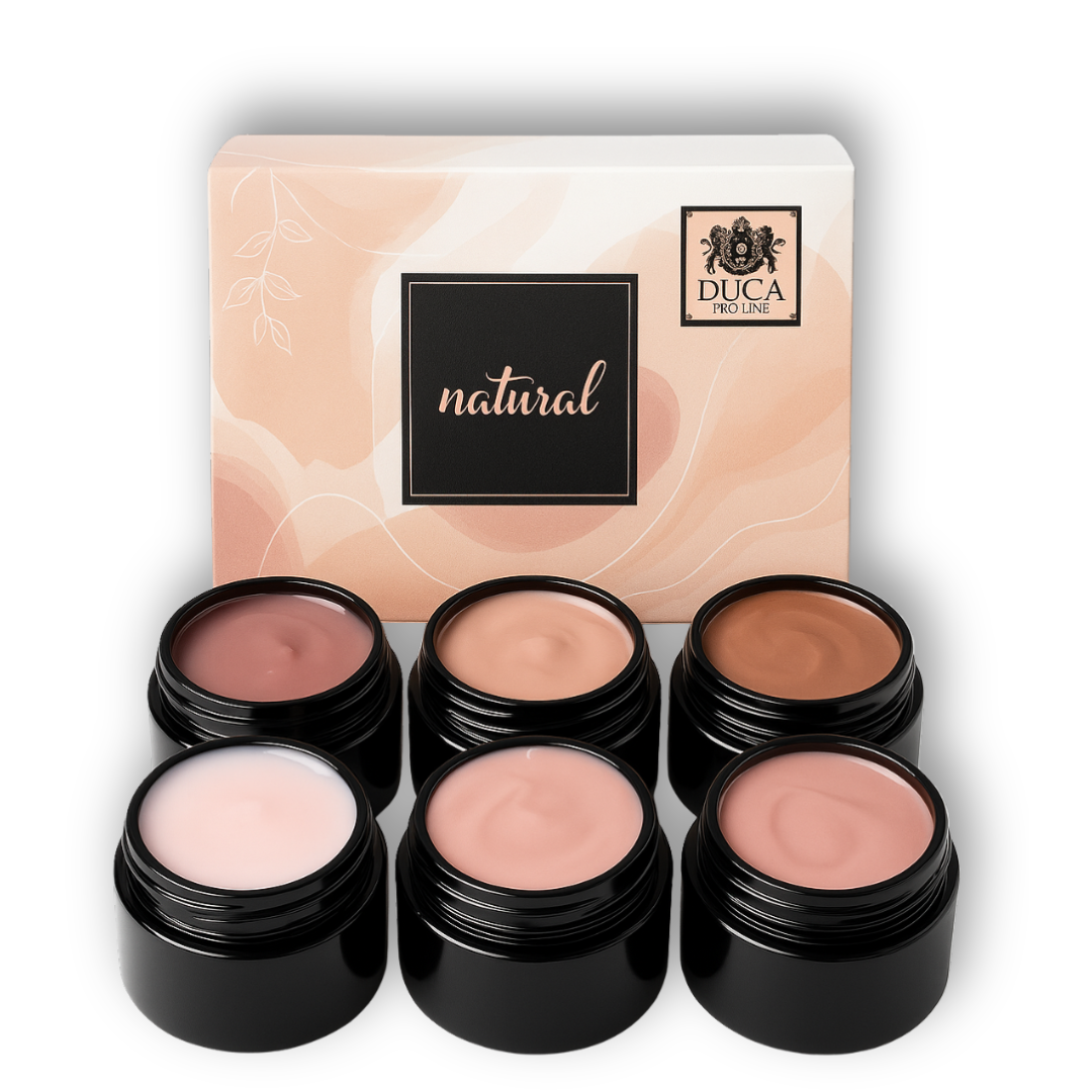 DUCA NAILS PRO LINE KIT NATURAL 6PZ ACRYGEL 15GR