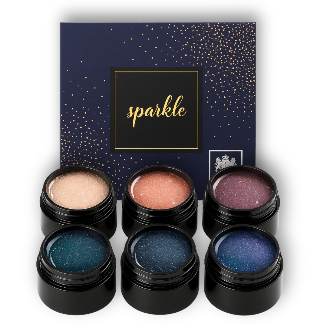 DUCA NAILS PRO LINE KIT SPARKLE 6PZ ACRYGEL 15GR