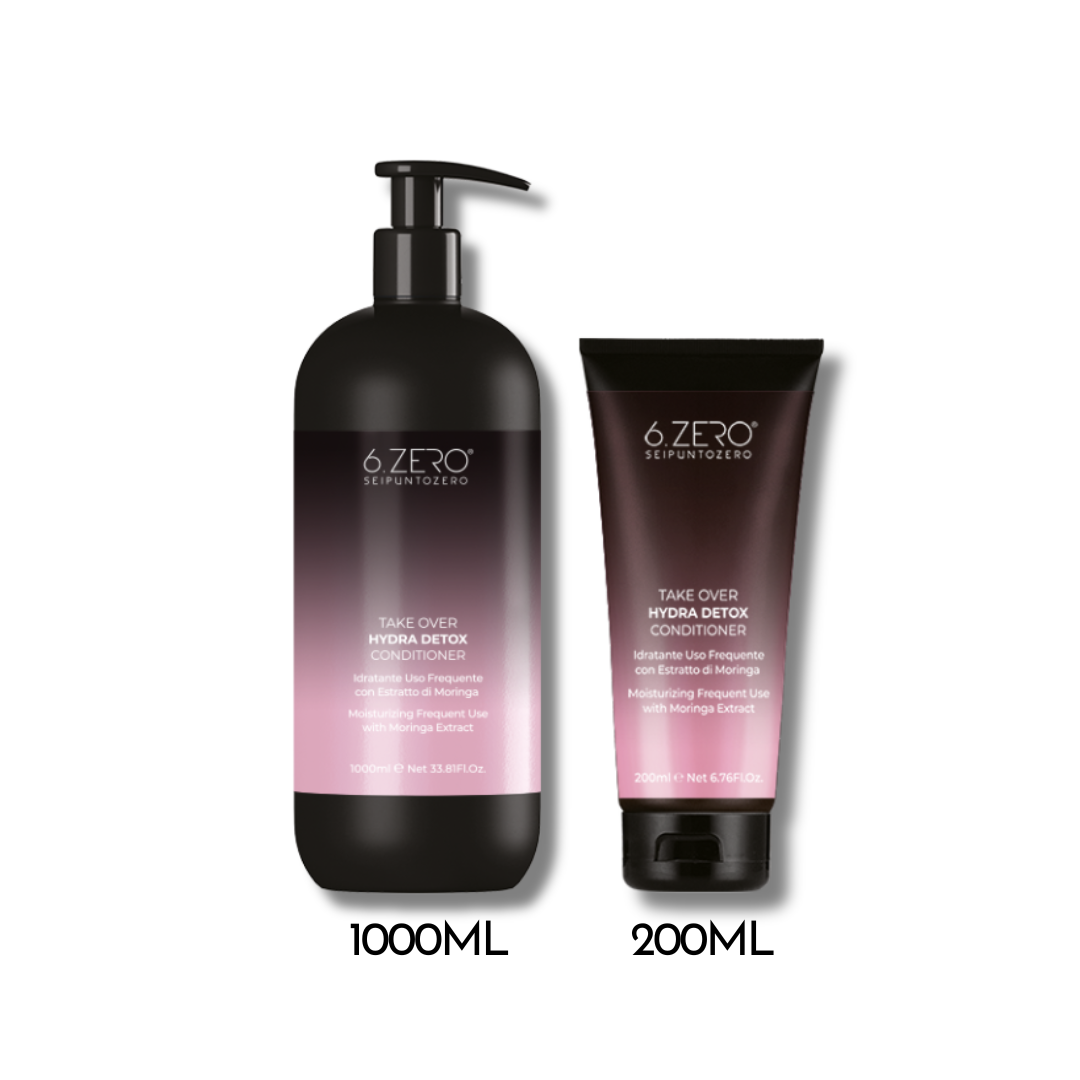 6.ZERO TAKE OVER HYDRA DETOX - CONDITIONER IDRATANTE PER USO FREQUENTE 1000ML/200ML