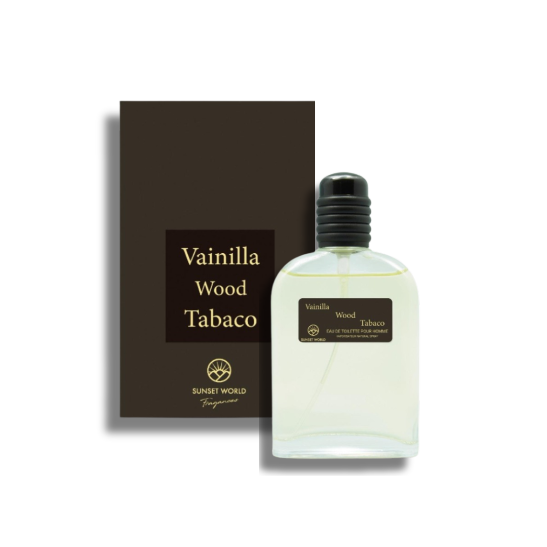 SUNSET WORLD VANILLA WOOD TABACO EAU DE TOILETE POUR HOMME 100ML